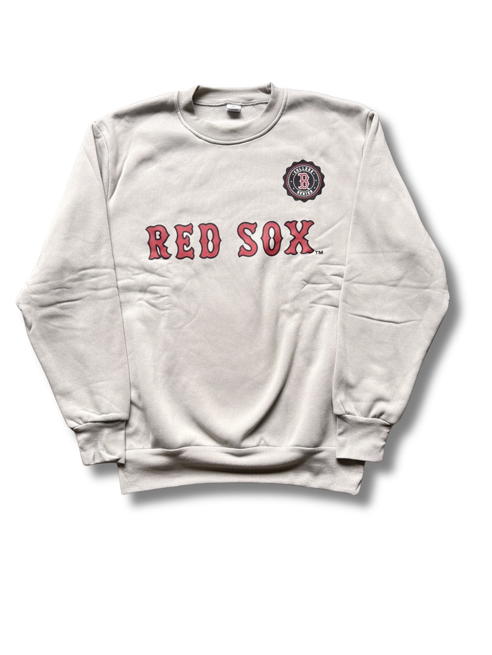 Boston Red Sox MLB College Series Cream Crewneck Sweatshirt Unisex Adult M